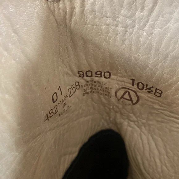 Mens ACME Black Leather Cowboy Work Boots Oil Resistant 10.5 - Picture 9 of 10